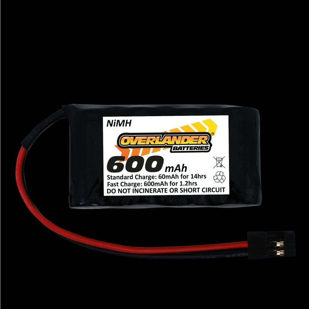 Overlander Receiver Battery Pack Flat NiMH 4.8 Volt 2/3 AA 600MAH
