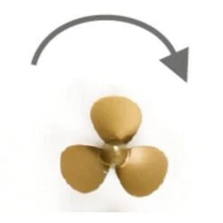 45mm M4 Nylon Propeller RH Brass Coloured