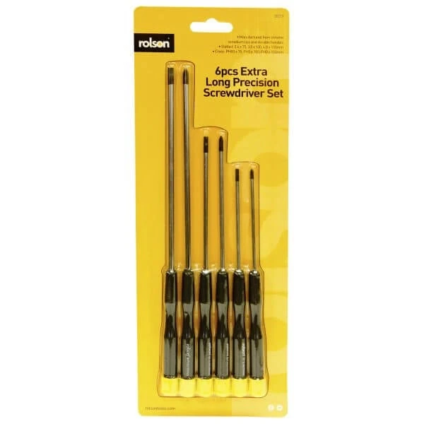 Rolson 6pc Precision Screwdriver Set Long Series - Image 2