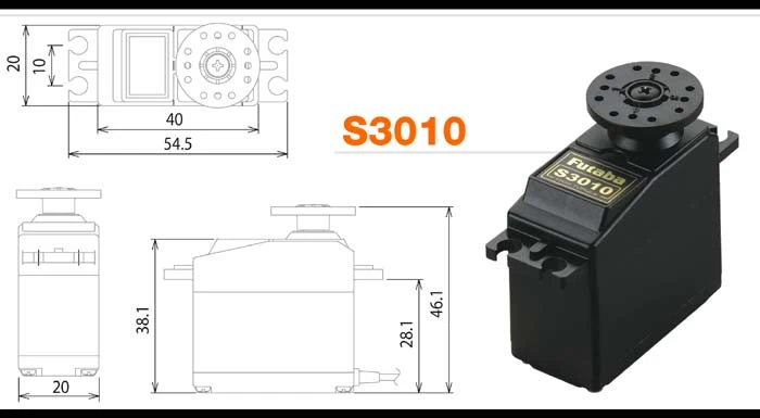 Futaba S3010 Standard High-Torque BB Servo - Image 2