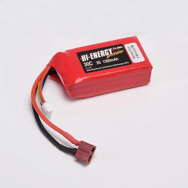 Hi-Energy 3S 11.1v 1300mAh 30C Li-Po T-Type