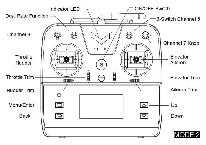 Volantex Exmitter 2.4GHz 7-CHannel Radio W/LCD Screen - Image 5