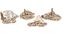 UG70035 Ugears Model U-Fidget Ships , Set Of 4 Miniature Models