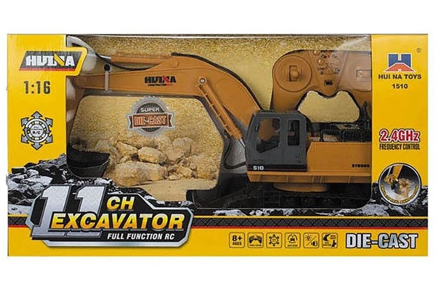 Huina Radio Control RC Construction Excavator 2.4G 11CH 1:16 Scale W/Die Cast Bucket CY1510 - Image 10