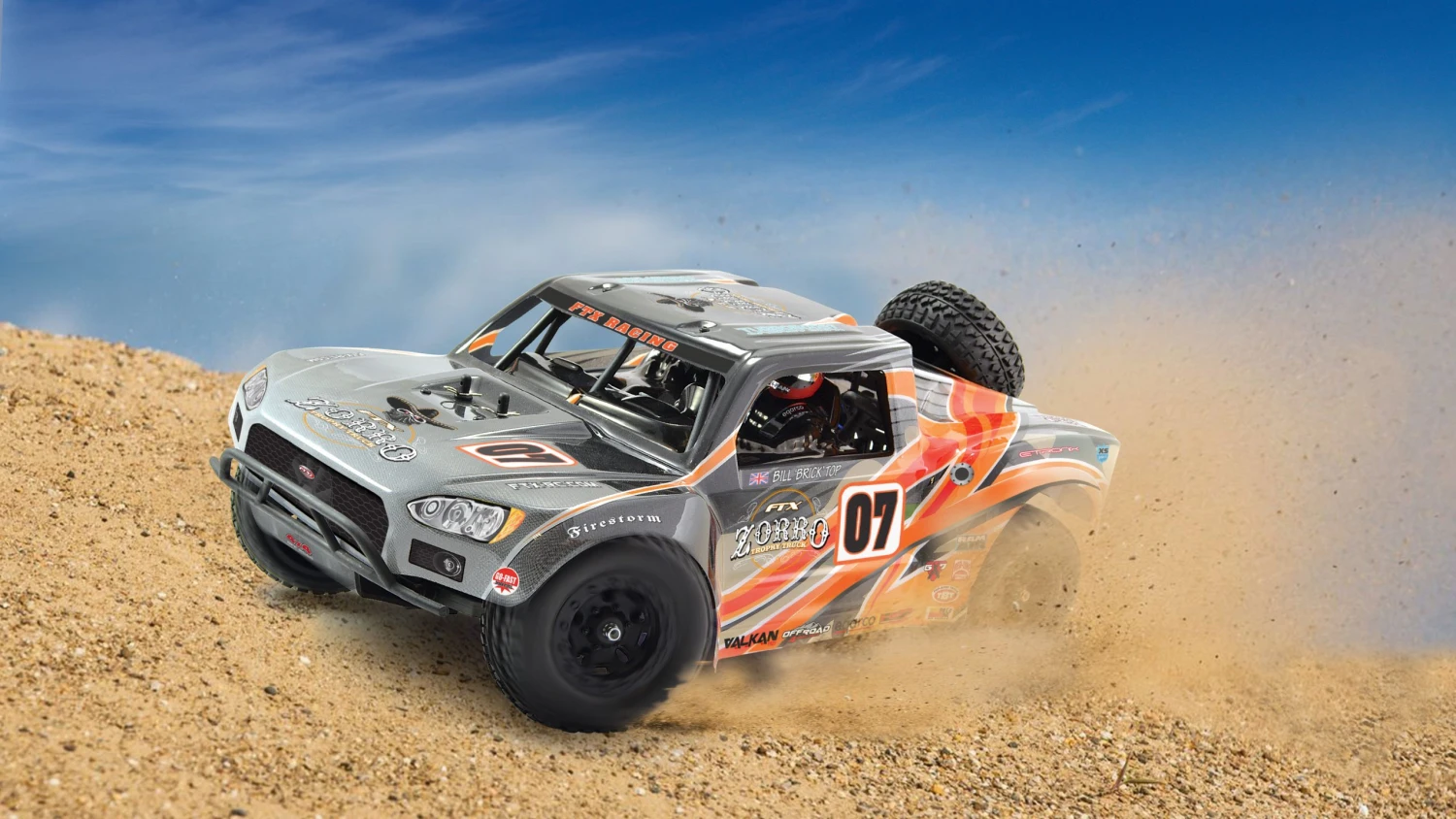 FTX Zorro 1/10th Nitro Radio Control RC Trophy Car/Truck 4WD RTR – Orange - Image 3