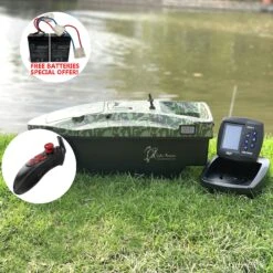Lake Reaper Bait Boat With Fish Finder & Single Handed Control – Camouflage