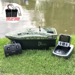 Lake Reaper Bait Boat Camouflage With GPS & Fish Finder Now With The Latest Telemetry Handset
