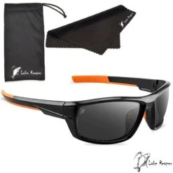 Lake Reaper Polarized Fishing Sunglasses Black/Orange – Grey Lens