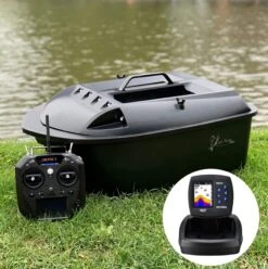 Lake Reaper Pro Bait Boat In Matt Black With Coloured Screen Fish Finder – Pre Order