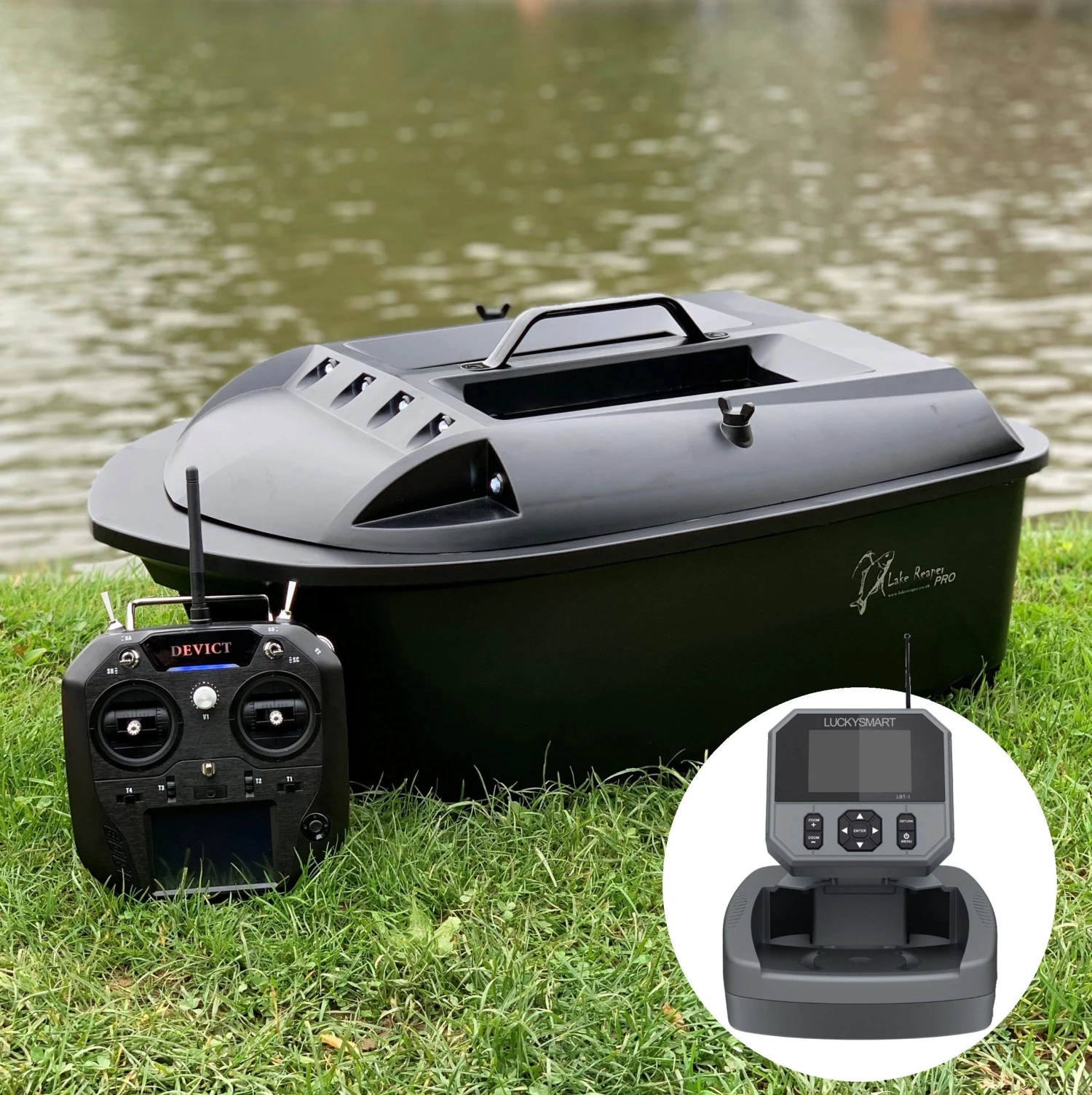 Lake Reaper Pro Bait Boat In Matt Black With GPS And Fish Finder – Pre Order