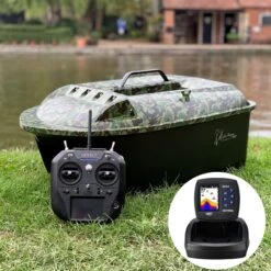 Lake Reaper Pro Bait Boat In Camouflage With Coloured Screen Fish Finder – Pre Order