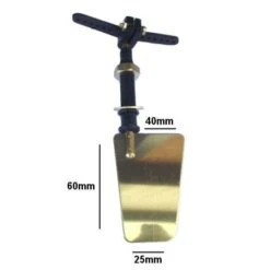 Large Brass Boat Rudder With Tiller Arm