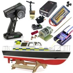Police Launch Wooden Boat Kit Radio Control RC Bundle 1