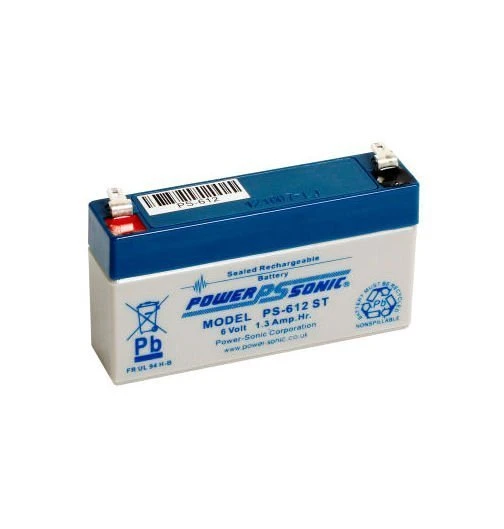 Power Sonic PS-612 ST 6 Volt 1.3Ah Rechargeable Lead Acid Battery