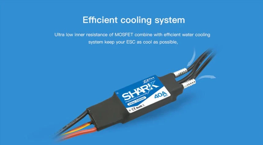 ZTW Shark Marine 20A SBEC ESC G2 2-4 Cells LiPo (Water-cooled) 5–12 Cell NiMH Packs - Image 5