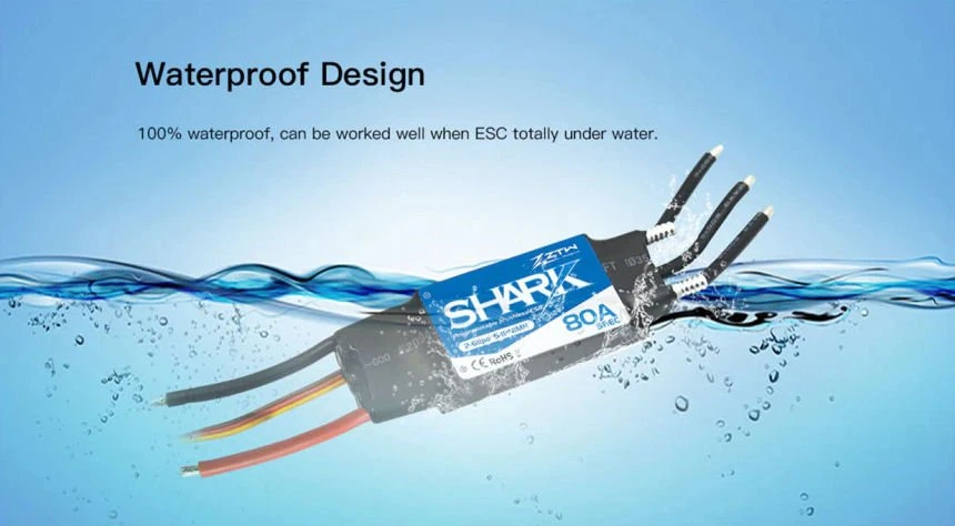 ZTW Shark Marine 20A SBEC ESC G2 2-4 Cells LiPo (Water-cooled) 5–12 Cell NiMH Packs - Image 3