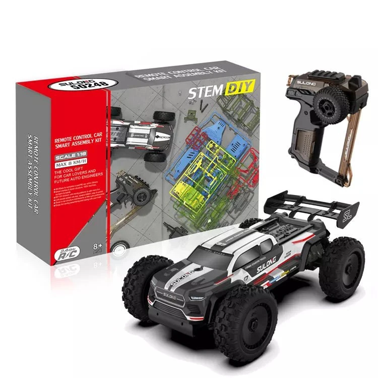 Sulong Toys STEM DIY 1:18th 2WD Radio Control RC Car Kit Grey Truggy