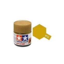 Tamiya Mini X-12 Metallic Gold Leaf Acrylic Paint 10ml Bottle – 81512