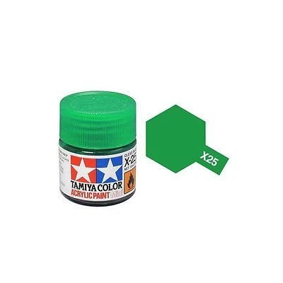 Tamiya Mini X-25 Clear Green Acrylic Paint 10ml Bottle – 81525