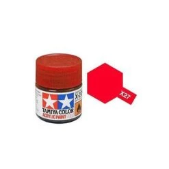 Tamiya Mini X-27 Clear Red Acrylic Paint 10ml Bottle – 81527