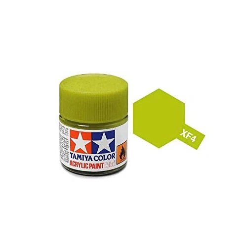 Tamiya Mini XF-4 Flat Yellow Green Acrylic Paint 10ml Bottle