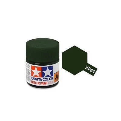 Tamiya Mini XF-61 Flat Dark Green Acrylic Paint 10ml Bottle – 81761