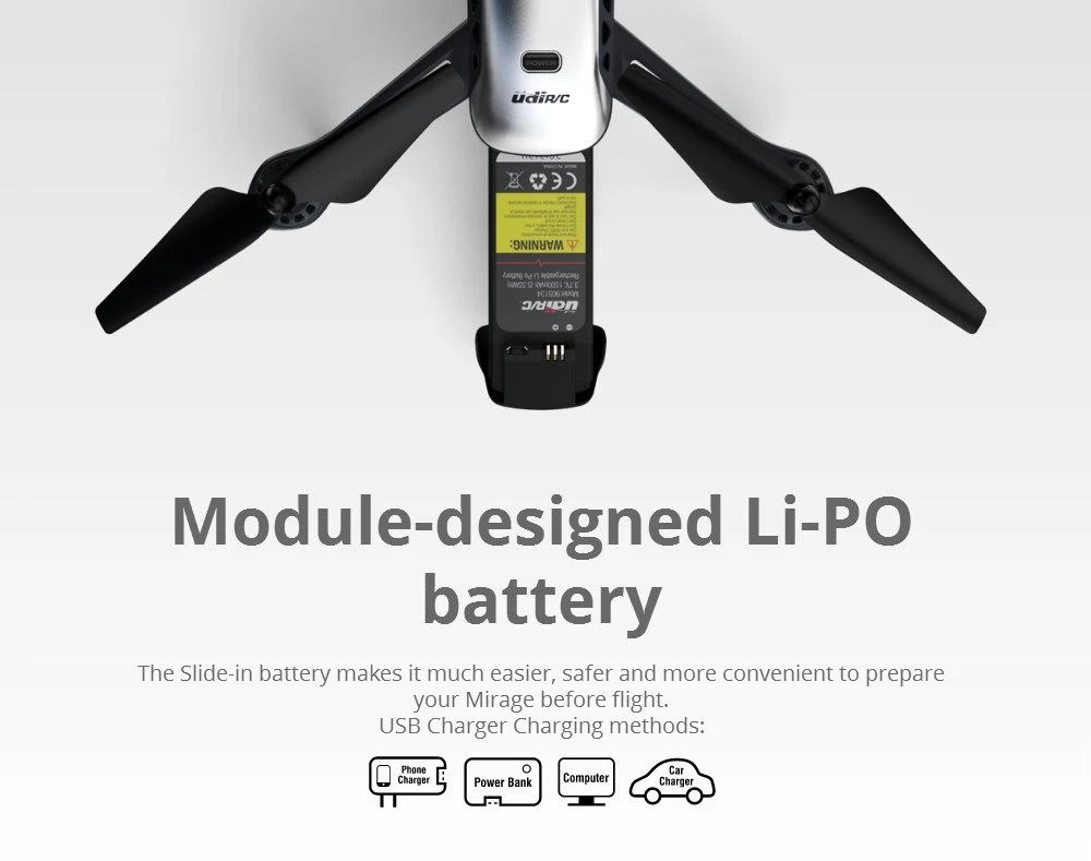 UDI MIRAGE PRO HD 1080P 5G WIFI FPV GPS Brushless RC Drone Quadcopter With Follow Me Mode RTF - Image 10