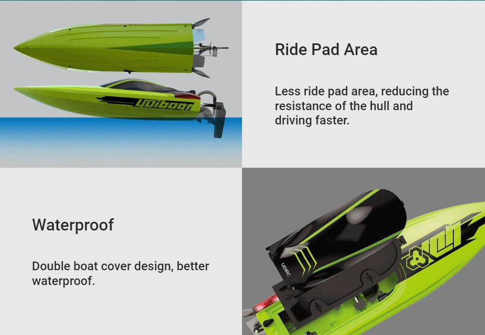 UDI Mosasaurus RC Radio Remote Control Brushless Speed Boat Green UDI018 - Image 13