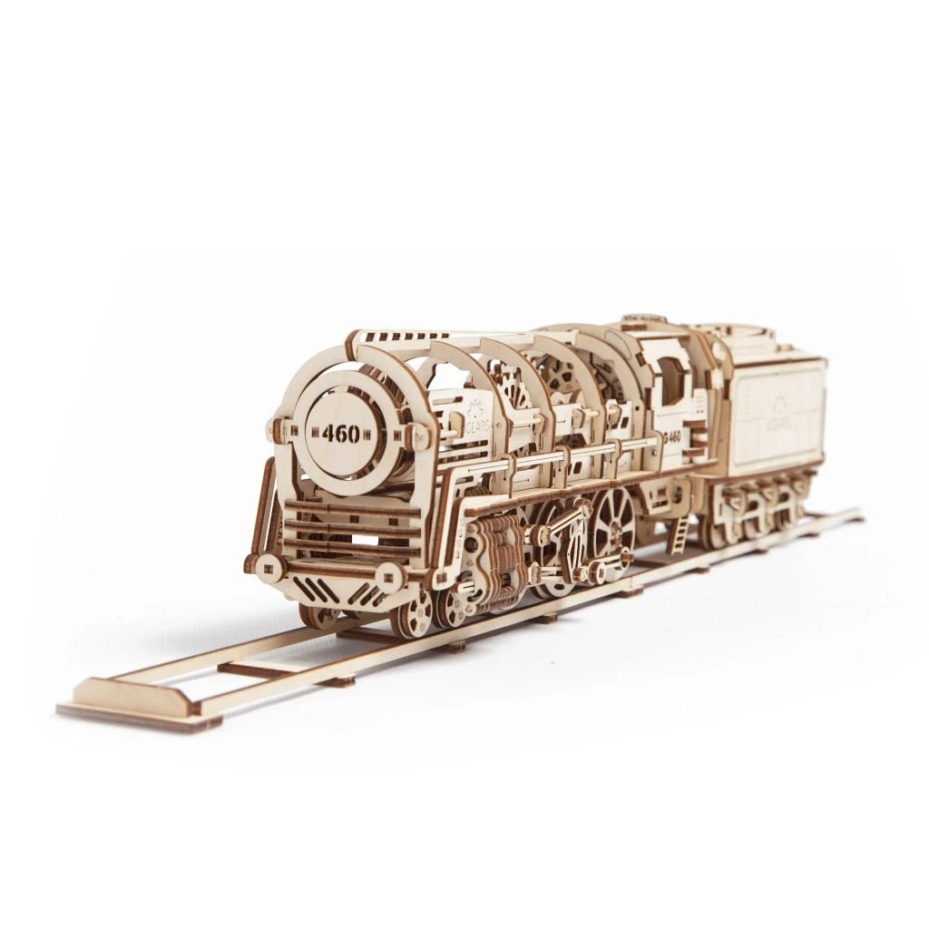 UG70012 UGEARS Model Steam Locomotive With Tender Wooden Kit