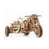 UG70137 UGEARS Model Scrambler UGR-10 Motor Bike With Sidecar Wooden Kit