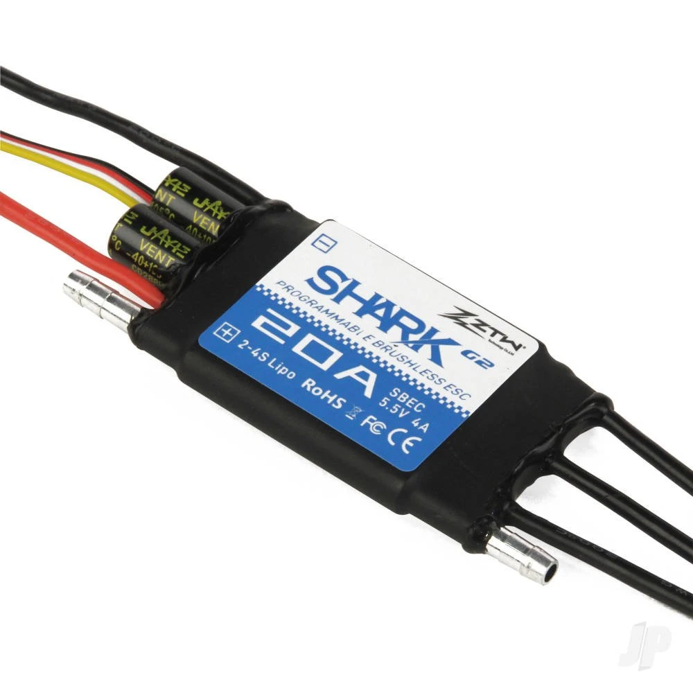 ZTW Shark Marine 20A SBEC ESC G2 2-4 Cells LiPo (Water-cooled) 5–12 Cell NiMH Packs